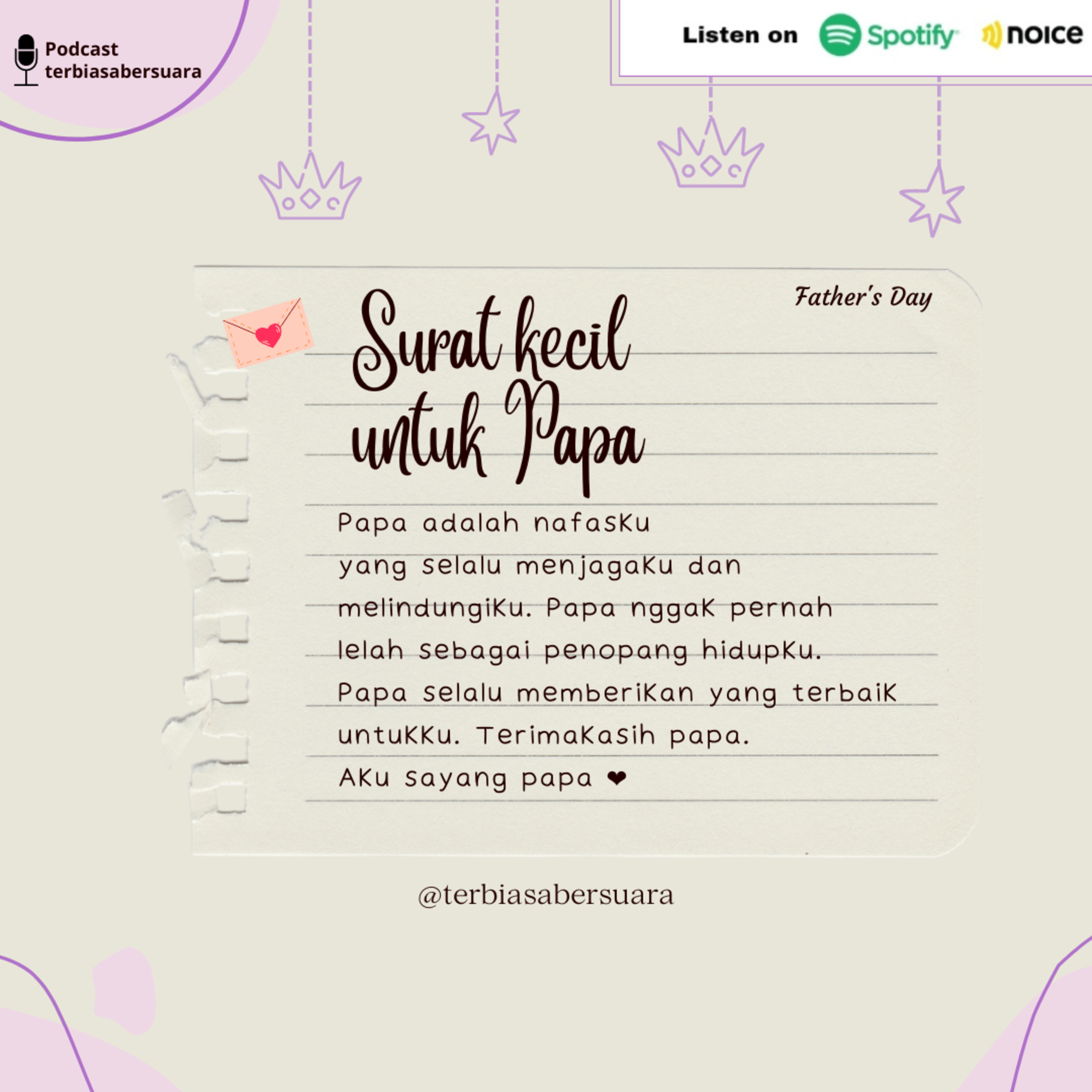Surat kecil untuk papa