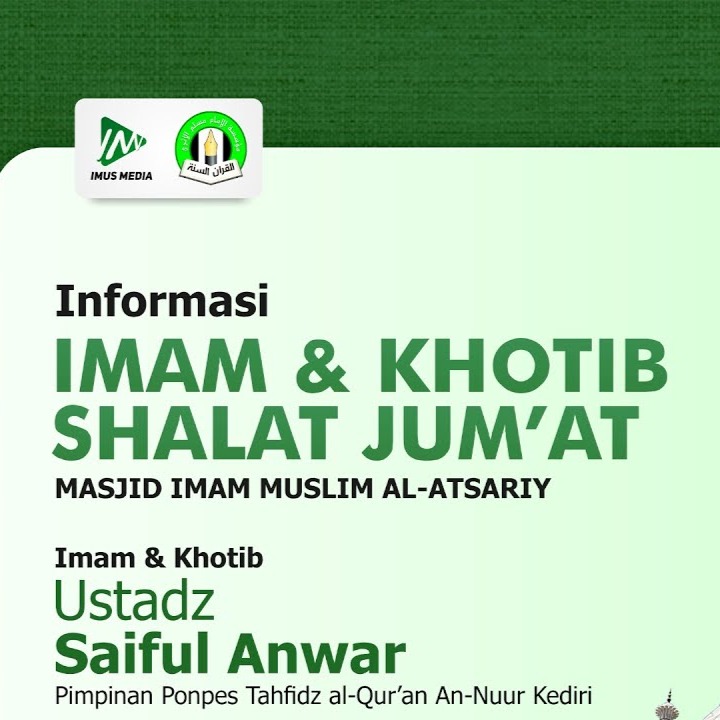 Khotbah Jum'at - Ustadz Saiful Anwar (13 Januari 2023)