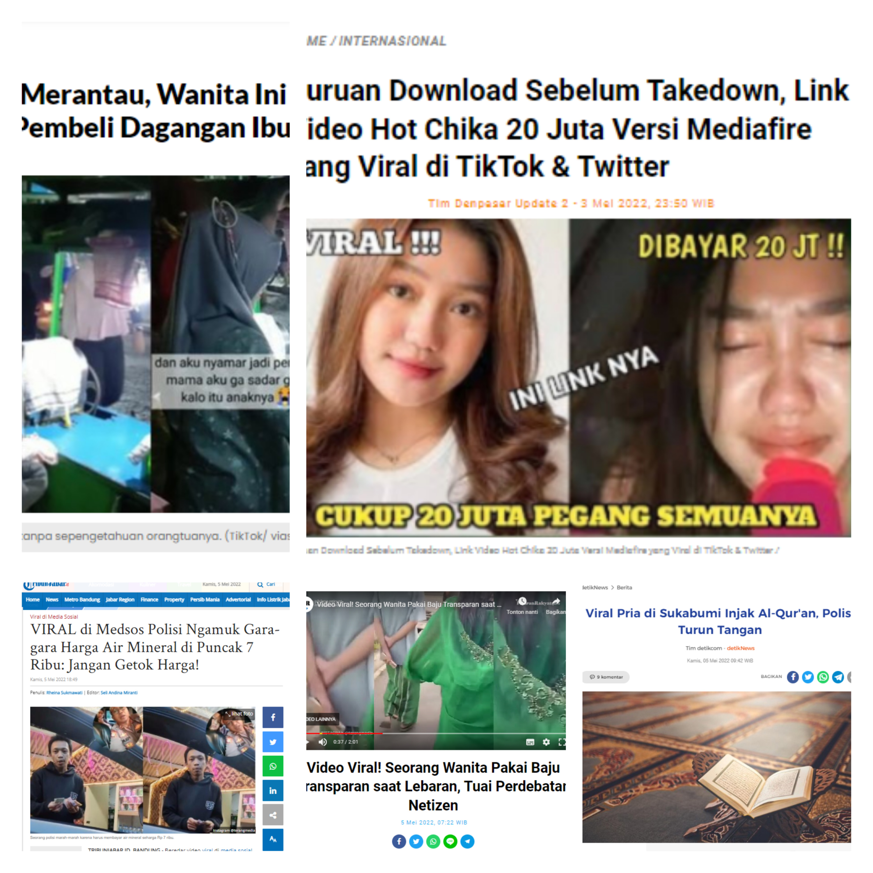 Berita hari ini dari chika20jt sampe oknum polisi: ketok harga