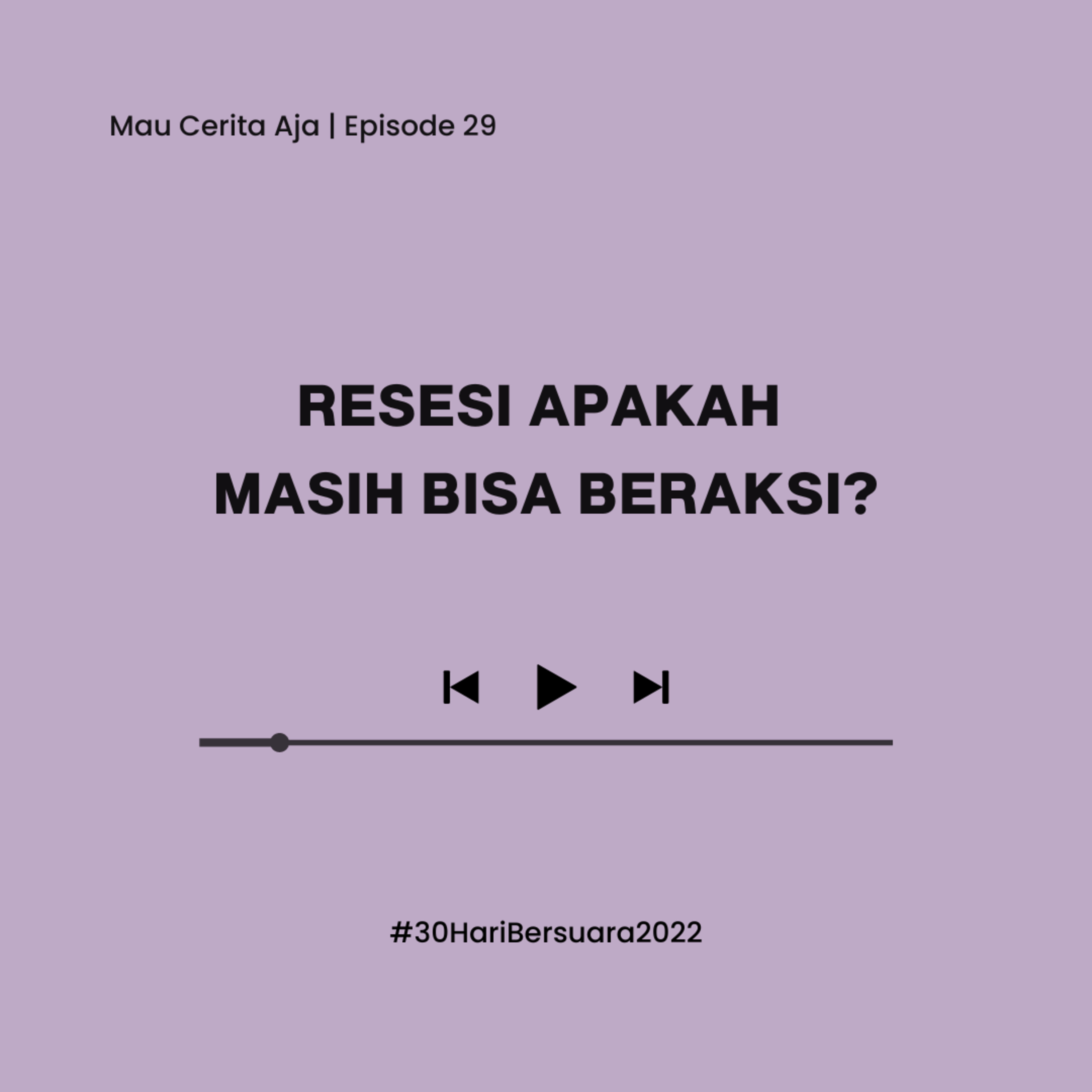 29 - Resesi Apakah Masih Bisa Beraksi? #30HariBersuara2022