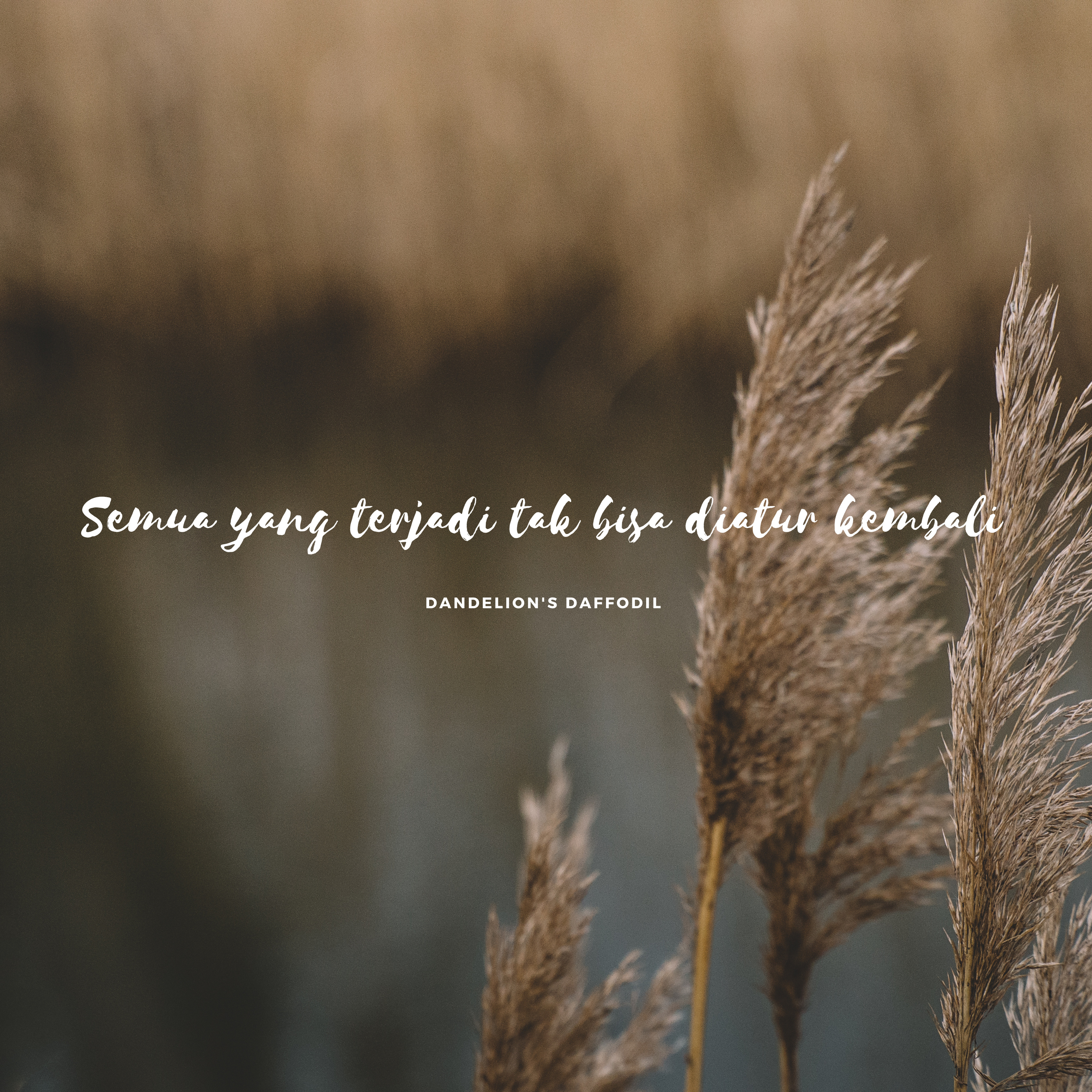 Semua yang terjadi tak bisa diatur kembali